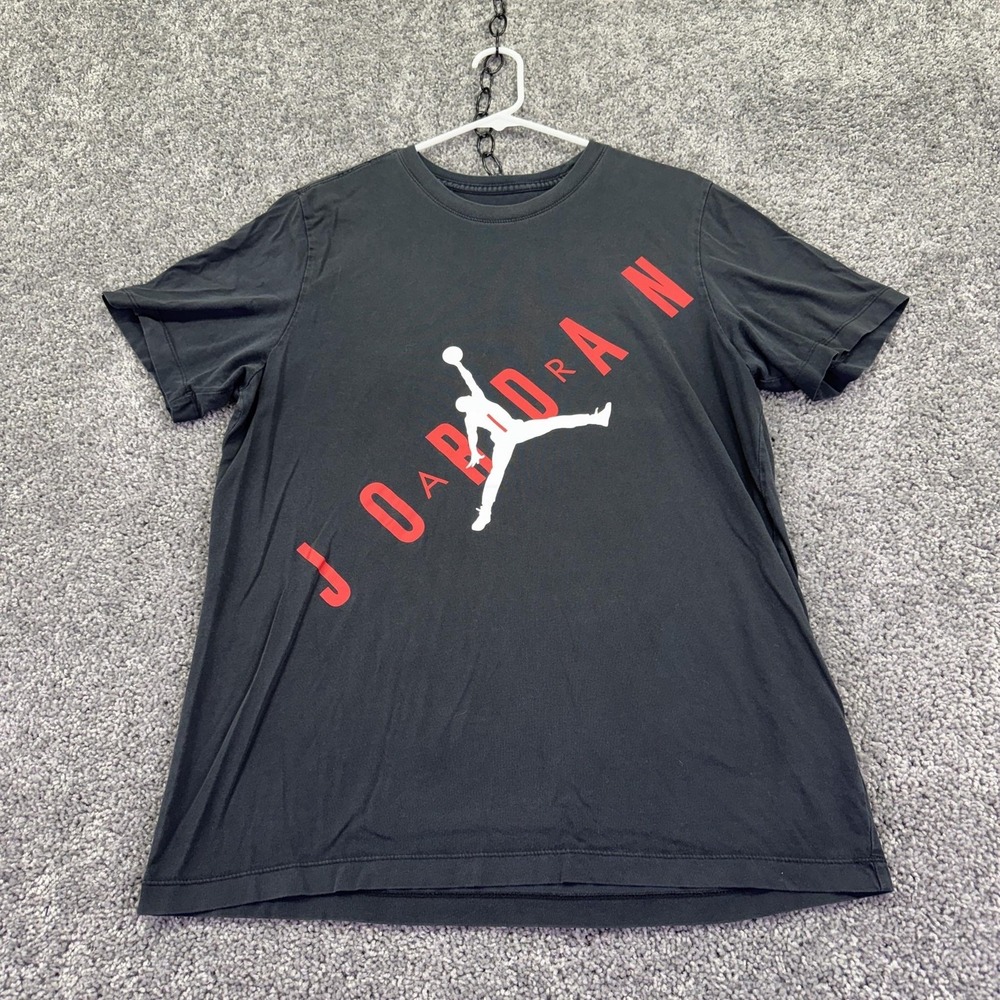 Nike Shirt Mens Large Black Short Sleeve Jordan Jumpman Graphic Tee Basketball
